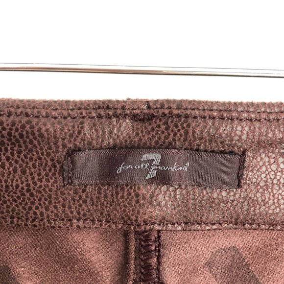 7FAMK Dark Purple Textured Skinny Pants Sz 24 - Picture 8 of 10